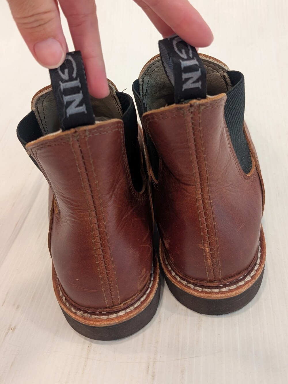 ORIGIN Statesman Brown Leather Chelsea Ankle Boots Vibram Sole Men's Size 8EE - Picture 4 of 11